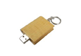 Square Wood USB-Stick mit Schlüsselring