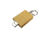 Square Wood USB-Stick mit Schl&uuml;sselring